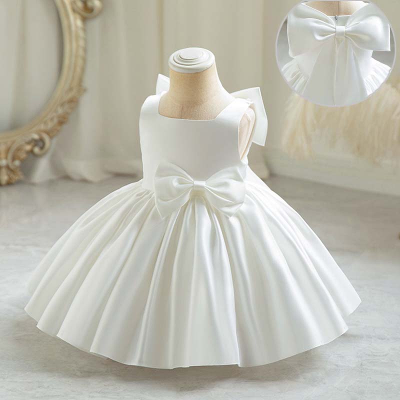 Baby Clothing Discount - فستان حفلات للفتيات الصغيرات بفيونكة كبيرة
