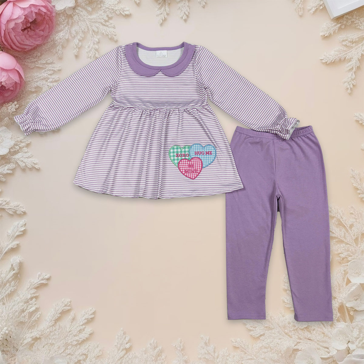 Xoxo Baby Clothing - طقم ملابس أطفال للبنات الصغيرات بأكمام
