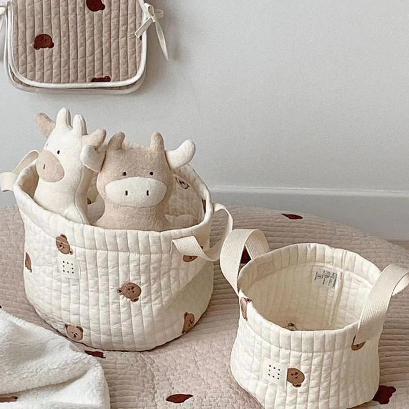 لطيف الدب التطريز حقيبة حفاضات - مراجعة Baby Clothing Basket وسعره