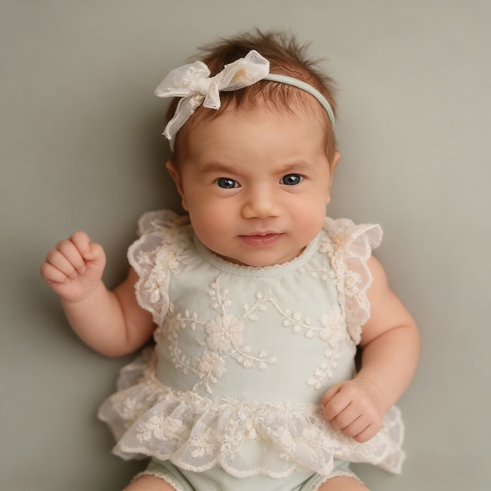 بدلة رومبر خضراء فاتحة مزينة ب - مراجعة Baby Clothing Newborn وسعره