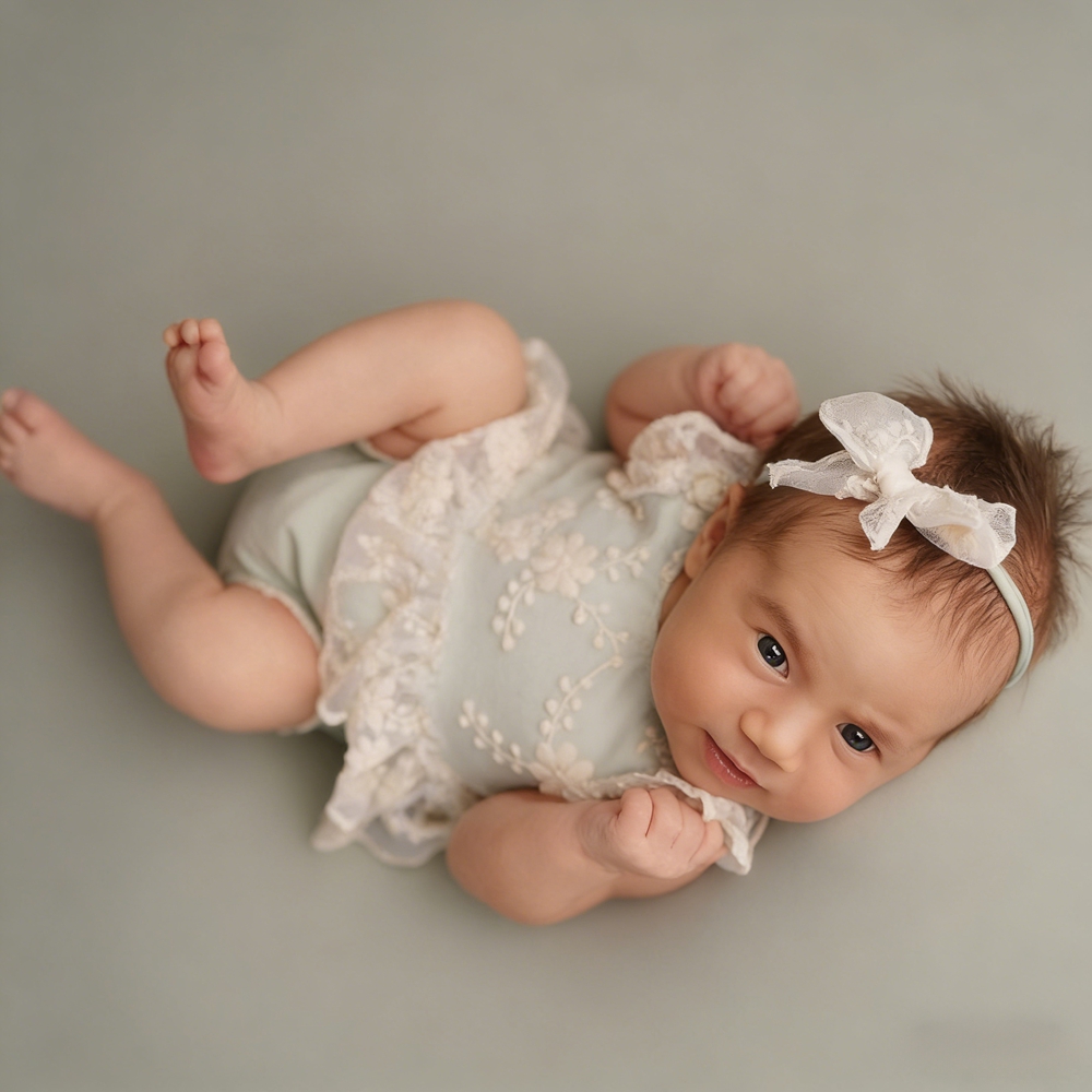 بدلة رومبر خضراء فاتحة مزينة ب - مراجعة Baby Clothing Newborn وسعره