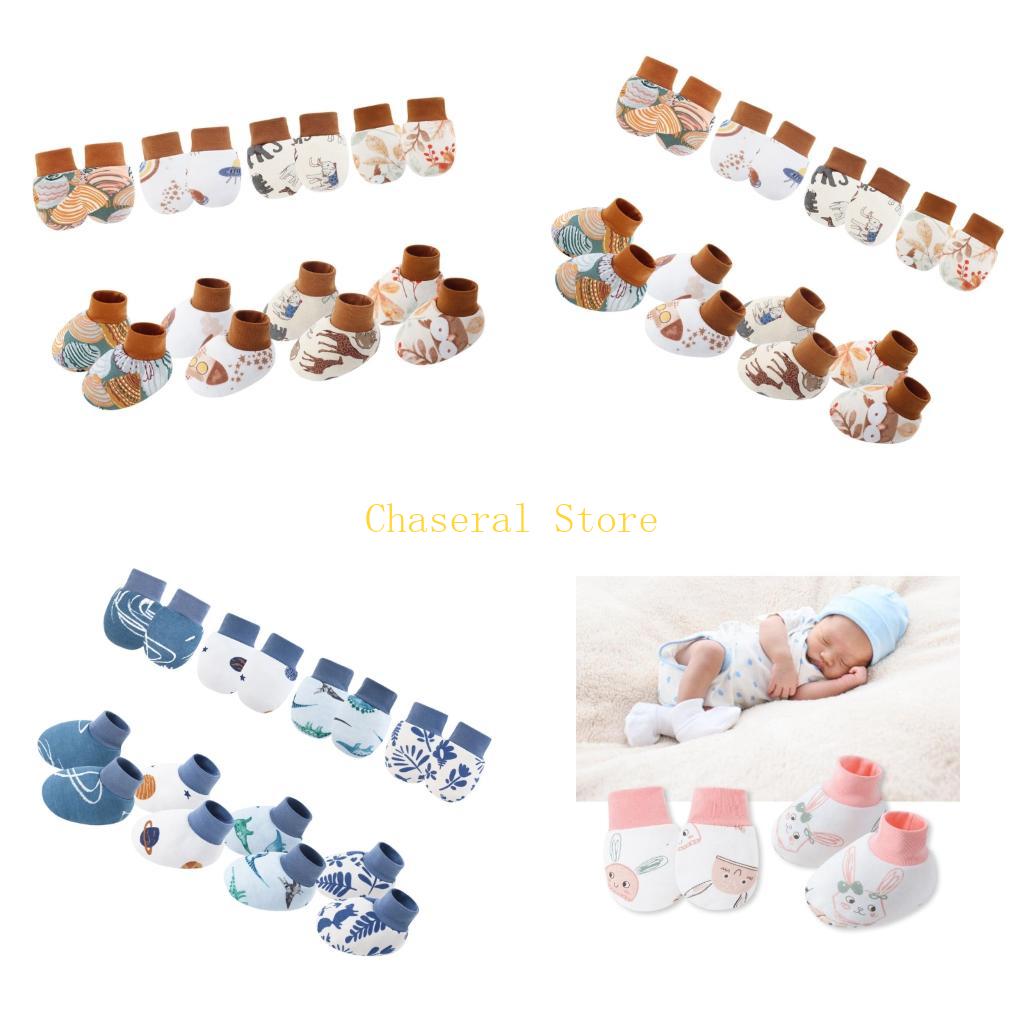 E7CE 4 مجموعة قفازات قطنية مقا - مراجعة Baby Mittens Scratch وسعره